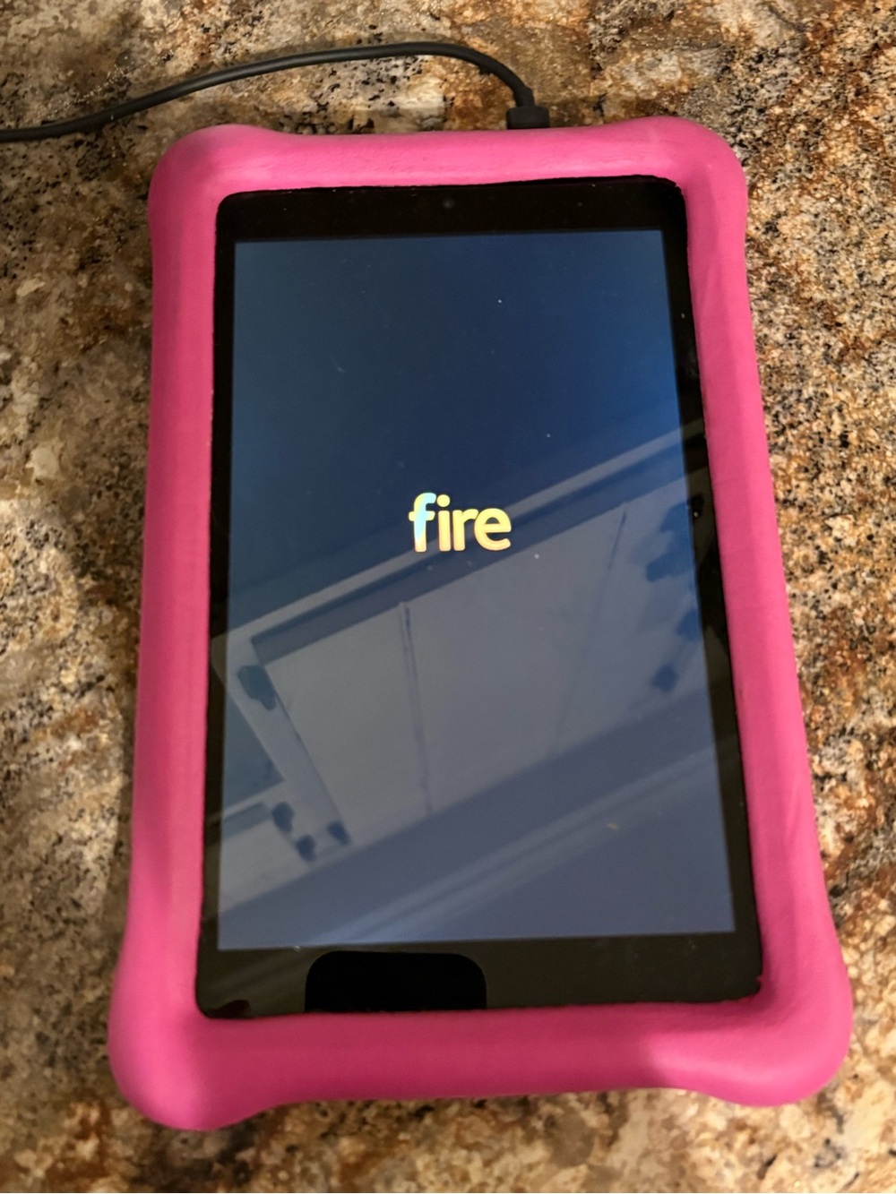 Amazon Fire Tablet in Bright Pink Protective Case